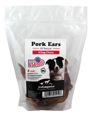 Edible pork ear chews